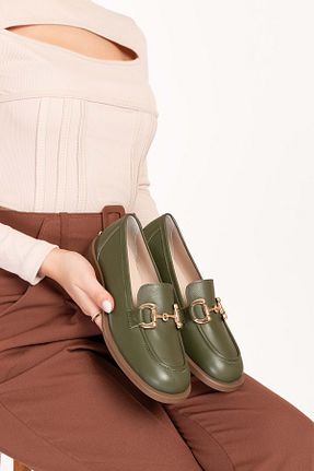 کفش لوفر خاکی زنانه چرم خالص Gondol - کد 888369959