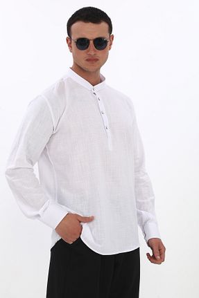 پیراهن سفید مردانه رگولار Suffa - کد 889111555