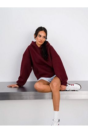سوئیشرت زرشکی زنانه چاپی The Champ Clothing - کد 889131402