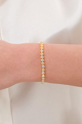 دستبند نقره طلائی زنانه 925 عیار Tmt Silver - کد 889115130
