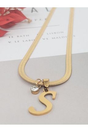 گردنبند استیل ( فولاد ) زرد زنانه استیل ضد زنگ Siya Silver - کد 868035251