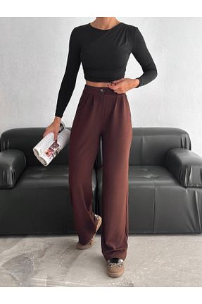 شلوار قهوه ای زنانه لیکرا Butik - کد 889138610