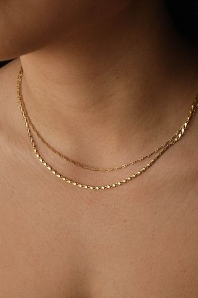 گردنبند استیل ( فولاد ) طلائی زنانه استیل ضد زنگ ESBAFLOR - کد 889149081