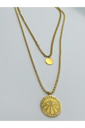گردنبند استیل ( فولاد ) طلائی زنانه استیل (فولاد) ADAŞ - کد 678086396