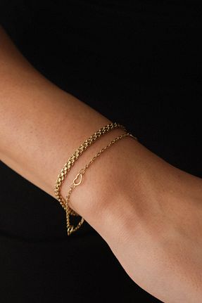 دستبند استیل (فولاد) طلائی زنانه استیل ضد زنگ ESBAFLOR - کد 889189361