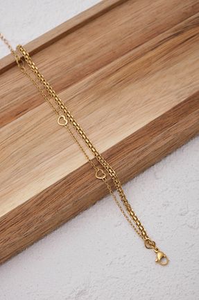 دستبند استیل (فولاد) طلائی زنانه استیل ضد زنگ ESBAFLOR - کد 889189361