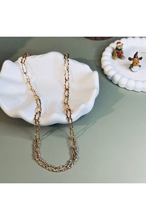 گردنبند استیل ( فولاد ) زرد زنانه رودیوم Gold Garden - کد 880746832