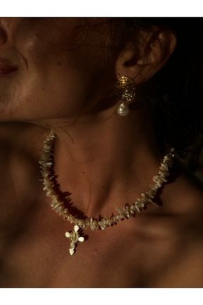 گردنبند مروارید سفید مروارید فرهنگی Eljewelry - کد 889241973