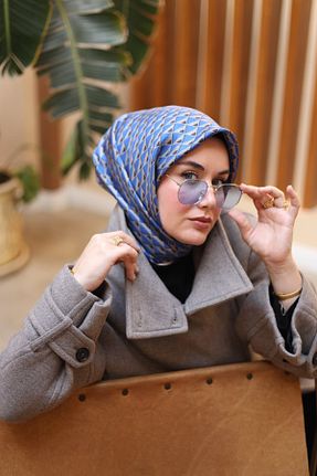 روسری آبی İpek Tivil AdaSilkHouse - کد 797362467
