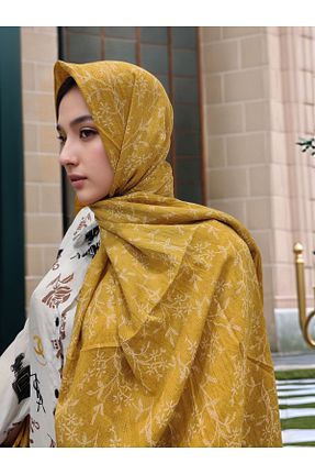 شال زرد زنانه پنبه ای onliecraft - کد 884698415