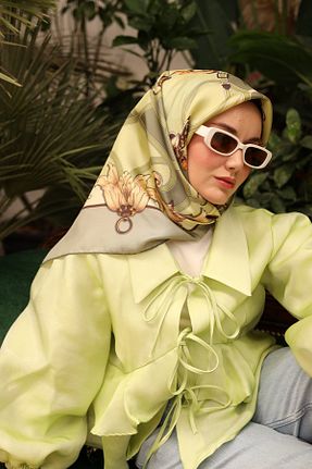 روسری طلائی İpek Tivil SİLKHOMEE - کد 855332509