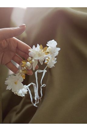 تاج سفید زنانه سنگ کریستال Eva Flore - کد 889263336