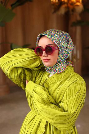 روسری طلائی İpek Tivil SİLKHOMEE - کد 854857933