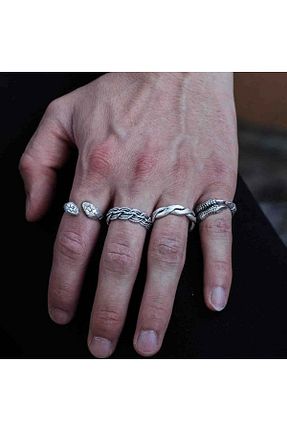 انگشتر جواهر زنانه روکش نقره Atolyezone - کد 937406154
