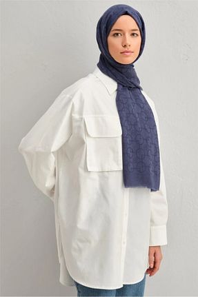 شال سرمه ای زنانه پنبه ای Armine - کد 874210232