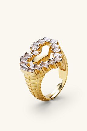 انگشتر نقره طلائی زنانه زیرکن Marie Claire - کد 889295662