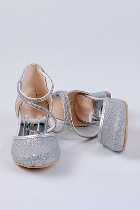 کفش مجلسی طوسی بچه گانه پاشنه ضخیم NS Little - کد 889291244
