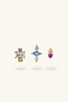 گوشواره نقره طلائی زنانه 925 عیار Marie Claire - کد 889311428
