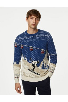 پلیور آبی مردانه رگولار Marks & Spencer - کد 786950665