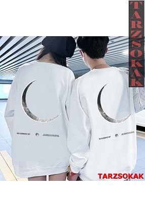 سوئیشرت سفید زنانه چاپ دیجیتال Tarzsokak - کد 803174686