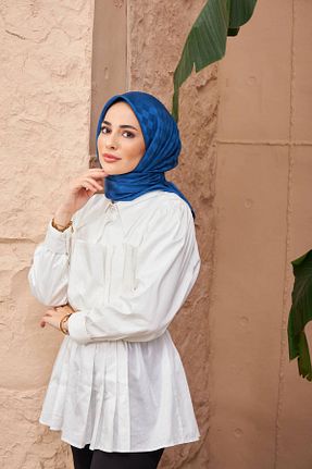 روسری آبی پنبه پلی استر İpekhan - کد 783754078
