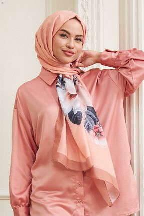 شال صورتی زنانه پنبه ای İpekhan - کد 446624086
