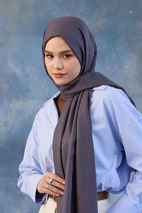 شال طوسی زنانه پنبه ای İpekhan - کد 889379795