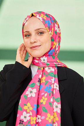 شال صورتی زنانه پنبه پلی استر İpekhan - کد 762545811