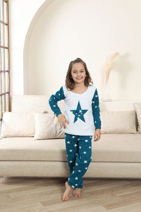 ست لباس راحتی آبی بچه گانه پنبه پلی استر Genel Markalar - کد 890170510