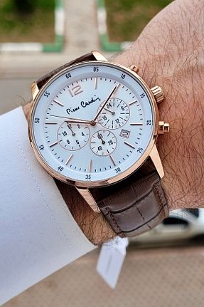 ساعت مچی قهوه ای مردانه 44 میلی متر Pierre Cardin - کد 889391194