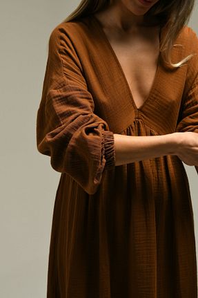لباس قهوه ای زنانه بافتنی Tfifty - کد 888260552