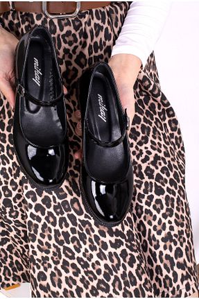 بابت مشکی زنانه چرم لاکی mikay shoes - کد 889416546