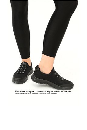 کفش پیاده روی مشکی زنانه پارچه ای WALKWAY - کد 107325587