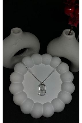 گردنبند استیل ( فولاد ) طوسی زنانه روکش طلا Karflake - کد 889516186