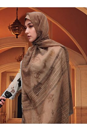 شال بژ زنانه پنبه ای onliecraft - کد 884698636