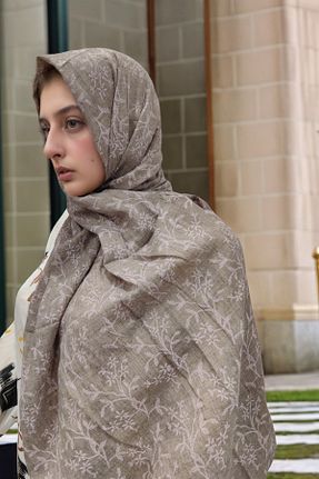 شال طوسی زنانه پنبه ای onliecraft - کد 889539145