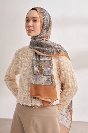 شال قهوه ای زنانه پلی استر ARMANDA - کد 889555052