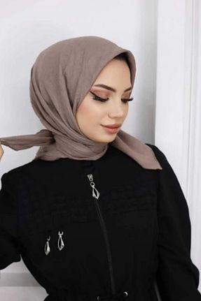 روسری قهوه ای پنبه ای Melodi Scarf - کد 889565228