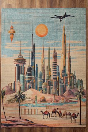 فرش رنگی قابل شستشو Rugs Modern Halı - کد 889559602