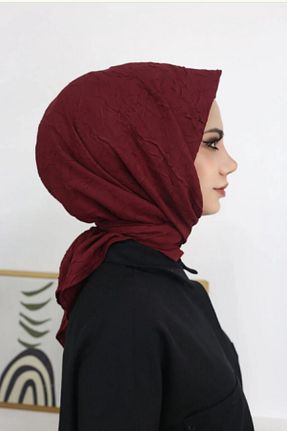 روسری زرشکی پنبه ای Melodi Scarf - کد 889565330