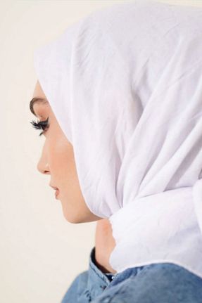 روسری سفید پنبه ای Melodi Scarf - کد 889565262