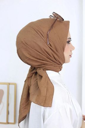 روسری قهوه ای پنبه ای Melodi Scarf - کد 889565247