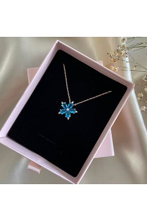 گردنبند نقره فیروزه ای زنانه 925 عیار Lovera Jewellery - کد 889572104
