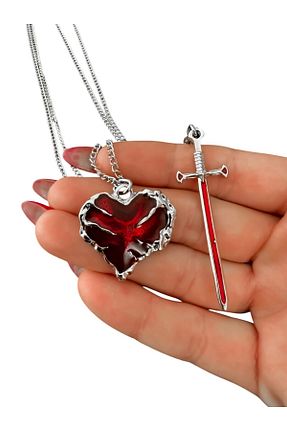 گردنبند جواهر قرمز زنانه استیل ضد زنگ shop - کد 870424371
