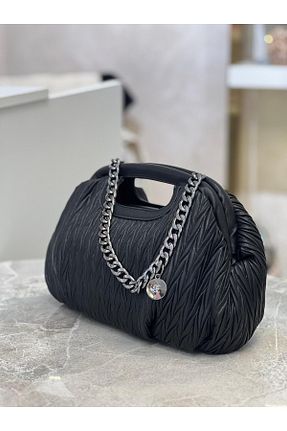 کیف دوشی مشکی زنانه چرم مصنوعی OUEEN ELİZABETH - کد 889597623