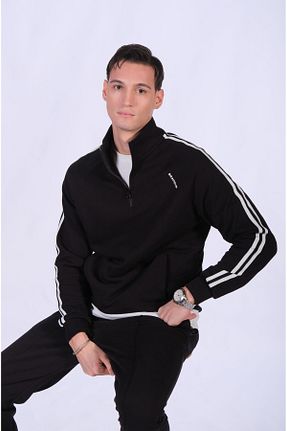 سوئیشرت مشکی مردانه ساده Brand Up - کد 869290441