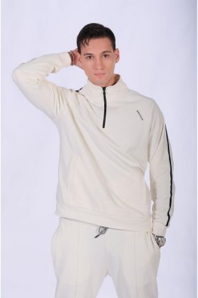 سوئیشرت سفید مردانه ساده Brand Up - کد 869290415