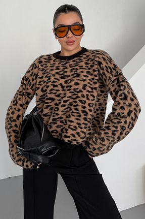 پلیور رنگی زنانه پلنگی MODAGEN - کد 889647476