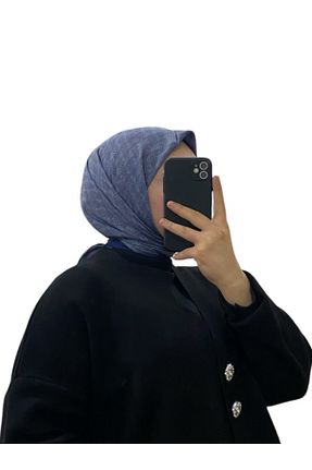 روسری زرد کرپ ساتن ابریشم Aker - کد 889640552
