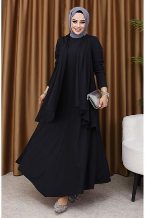 ست بالاتنه و پائین تنه حجاب مشکی زنانه Relaxed sefamerve - کد 890444965